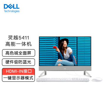 【戴爾Ins 24-5411-R3208W】戴爾DELL靈越5411微邊框一體機電腦 家用辦公網課臺式機電腦23.8英寸(12代奔騰8505 8G 256G win11)白